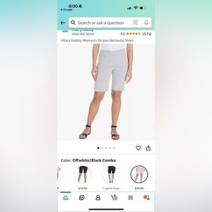 Off white and black combo Bermuda shorts